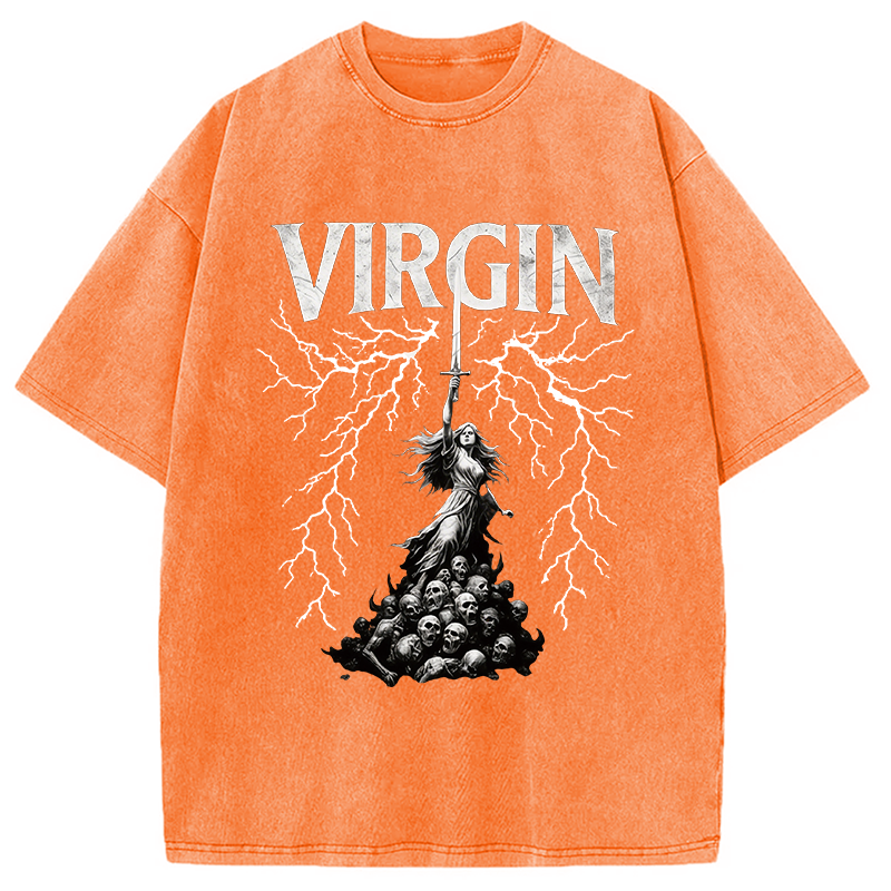 Modecanvas Virgin Maiden Gothic DTG Printing Washed T-Shirt