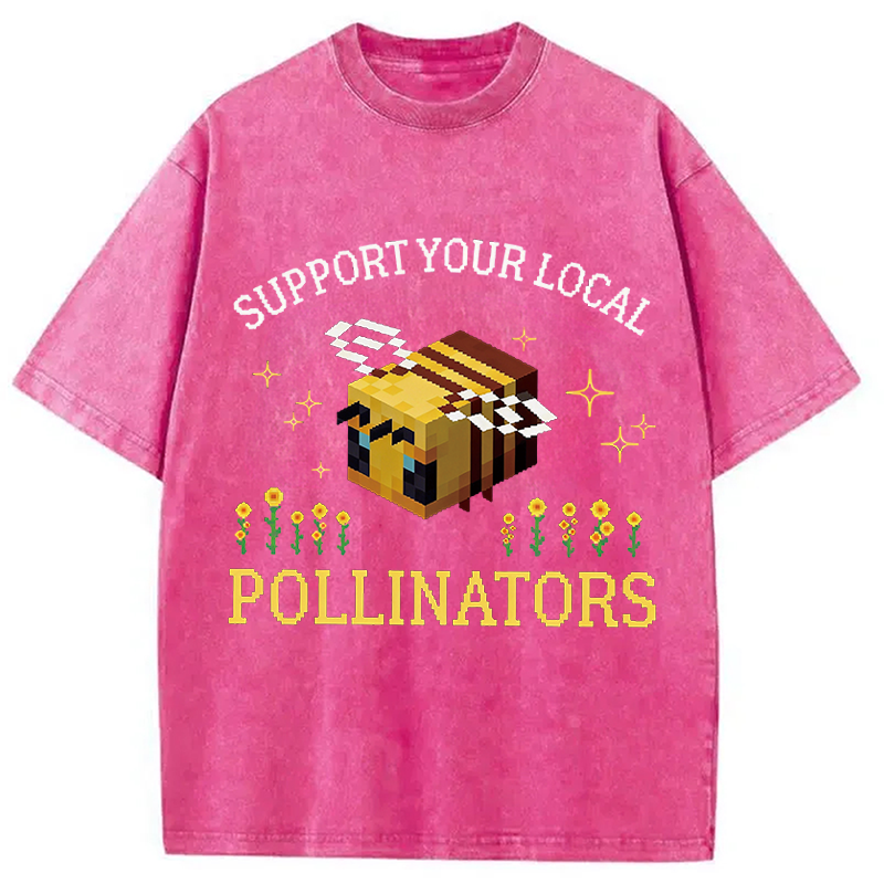 Modecanvas Support Your Local Pollinators DTG Printing Washed T-Shirt