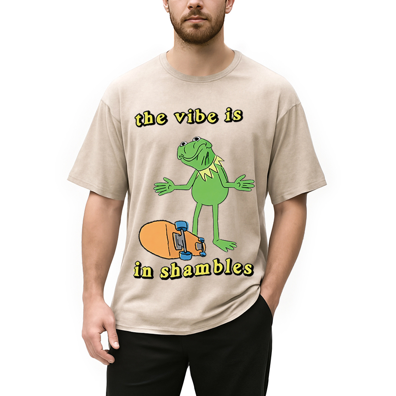 Modecanvas The Vibe Is In Shambles DTG Printing Washed T-Shirt