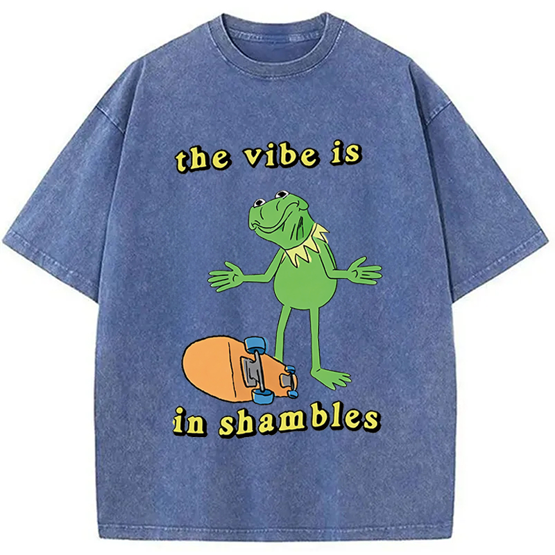 Modecanvas The Vibe Is In Shambles DTG Printing Washed T-Shirt