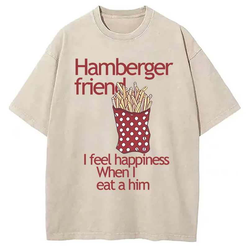 Modecanvas Hamberger Friend DTG Printing Washed T-Shirt
