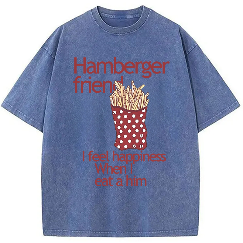 Modecanvas Hamberger Friend DTG Printing Washed T-Shirt