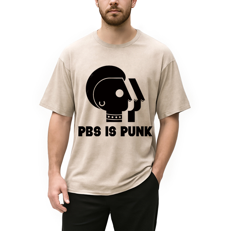 Modecanvas PBS Is Punk DTG Printing Washed T-Shirt