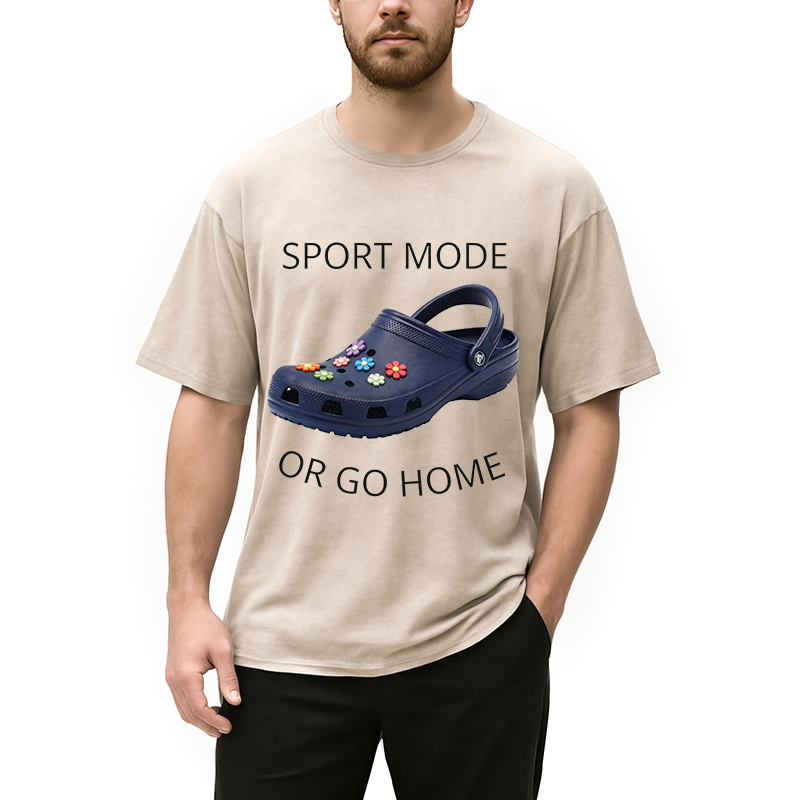 Modecanvas Sport Mode Or Go Home DTG Printing Washed T-Shirt