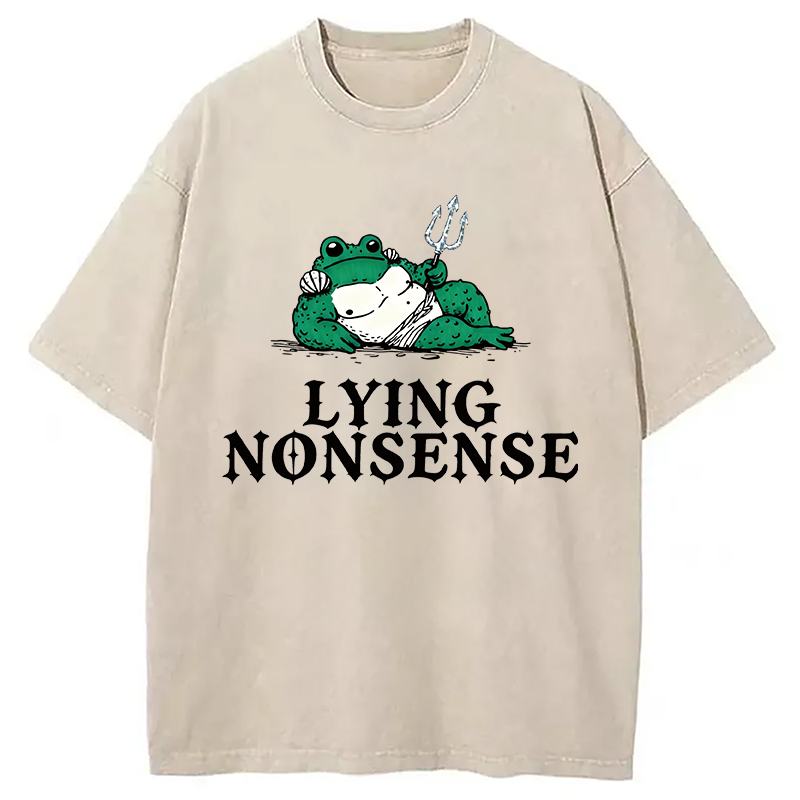 Modecanvas Funny Toad NONSENSE DTG Printing Washed T-Shirt