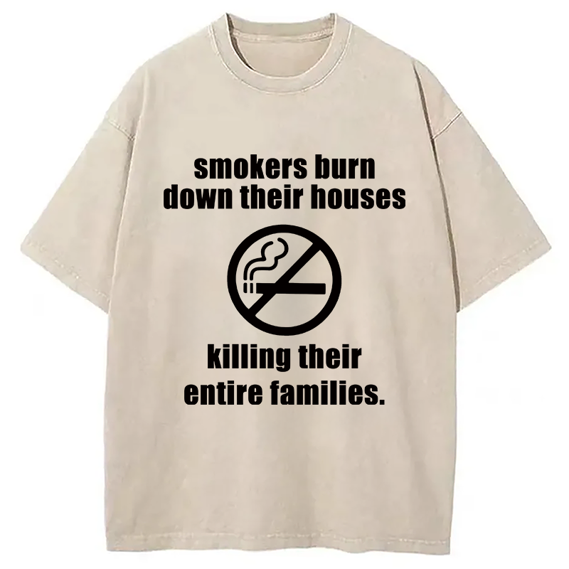 Modecanvas No Smokers DTG Printing Washed T-Shirt