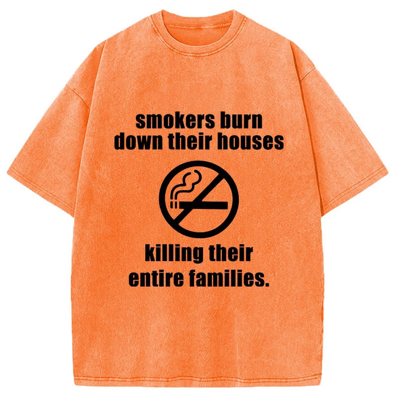 Modecanvas No Smokers DTG Printing Washed T-Shirt