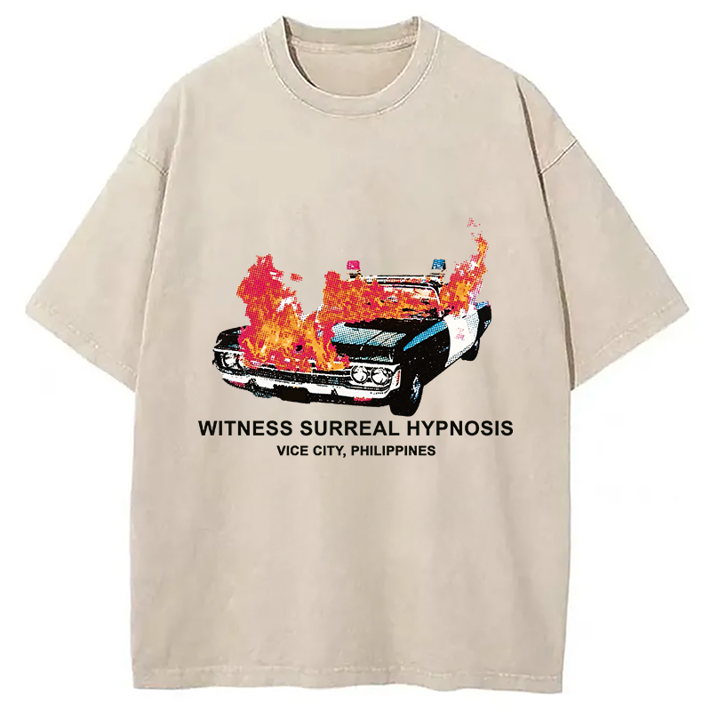Modecanvas Witness Surreal Hypnosis DTG Printing Washed T-Shirt