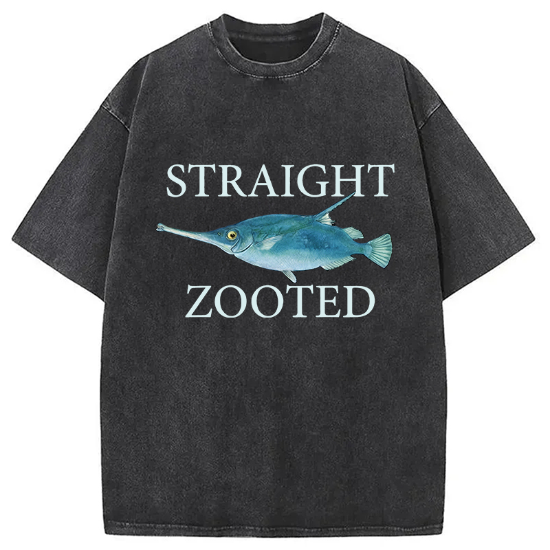 Modecanvas Straight Zooted DTG Printing Washed T-Shirt