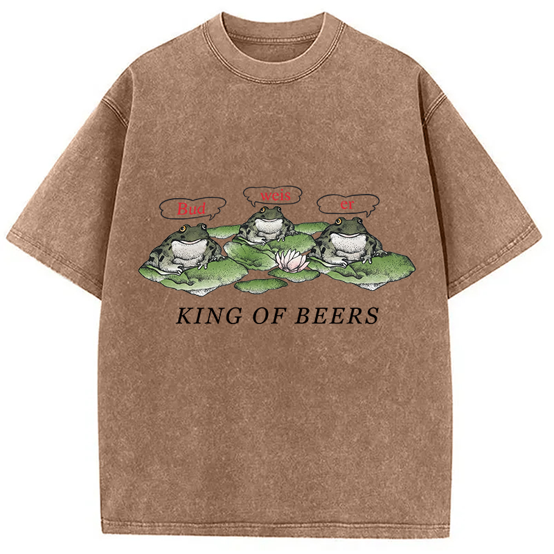 Modecanvas King Of Beers DTG Printing Washed T-Shirt