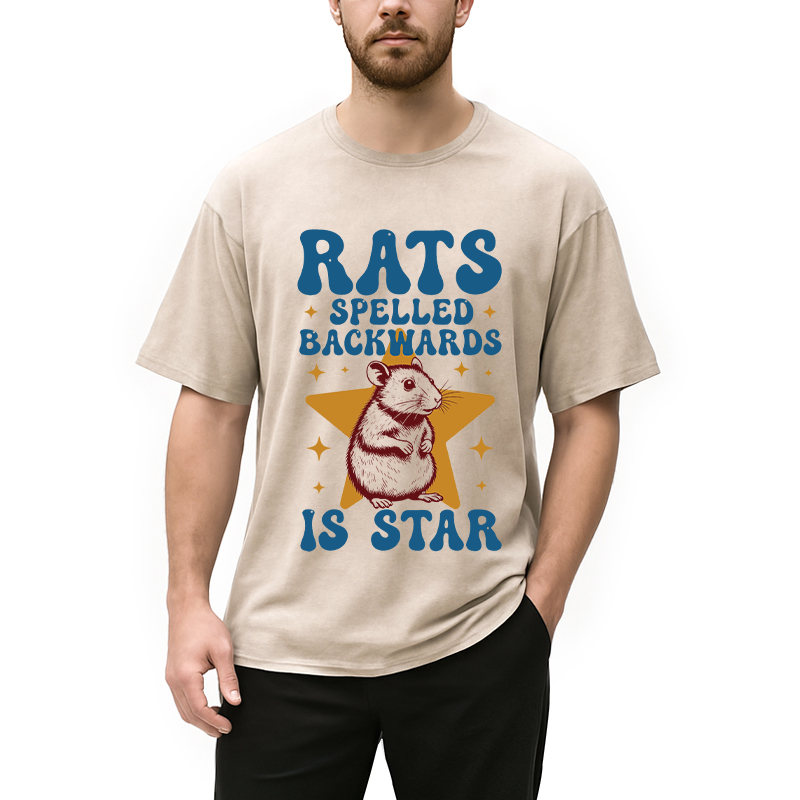 Modecanvas Rats Rodent Meme DTG Printing Washed T-Shirt