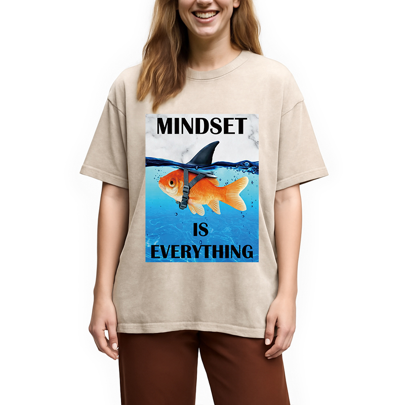 Modecanvas Mindset is Everything DTG Printing Washed T-Shirt