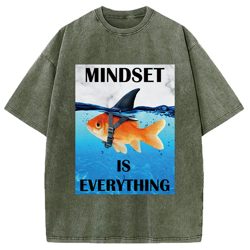 Modecanvas Mindset is Everything DTG Printing Washed T-Shirt