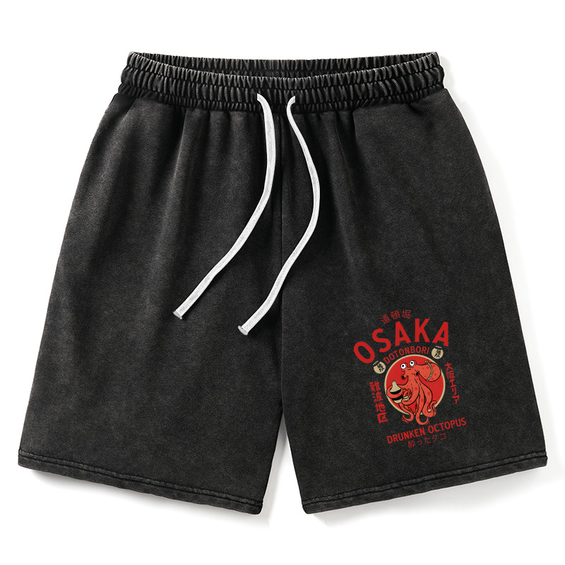 Modecanvas Drunken Octopus Japan Washed Shorts