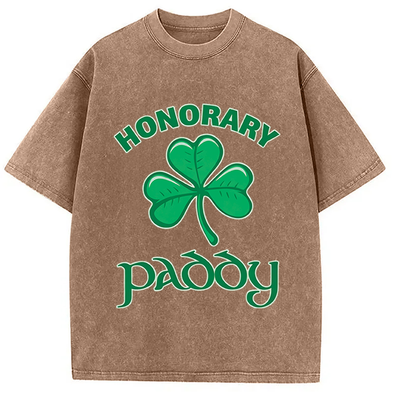 Modecanvas Honorary Paddy St Patricks Day DTG Printing Washed T-Shirt