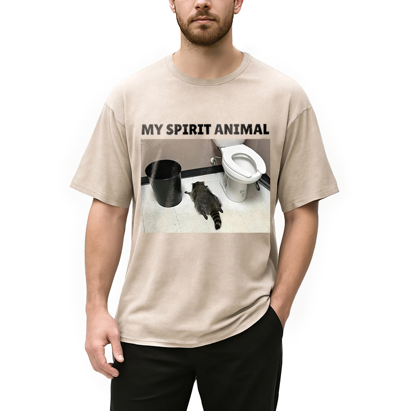 Modecanvas My Spirit Animal DTG Printing Washed T-Shirt