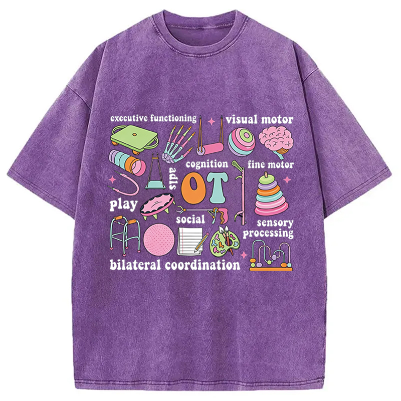 Modecanvas Funny Healthcare Meme DTG Printing Washed T-Shirt