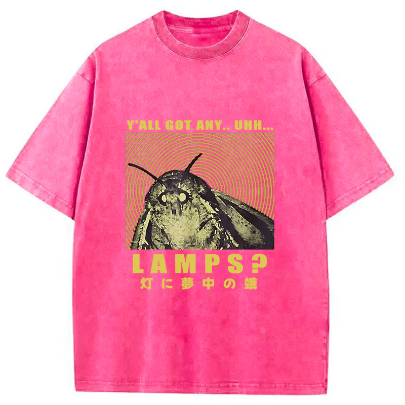 Modecanvas Moth Obsessed With The Light Washed T-Shirt-modecanvas