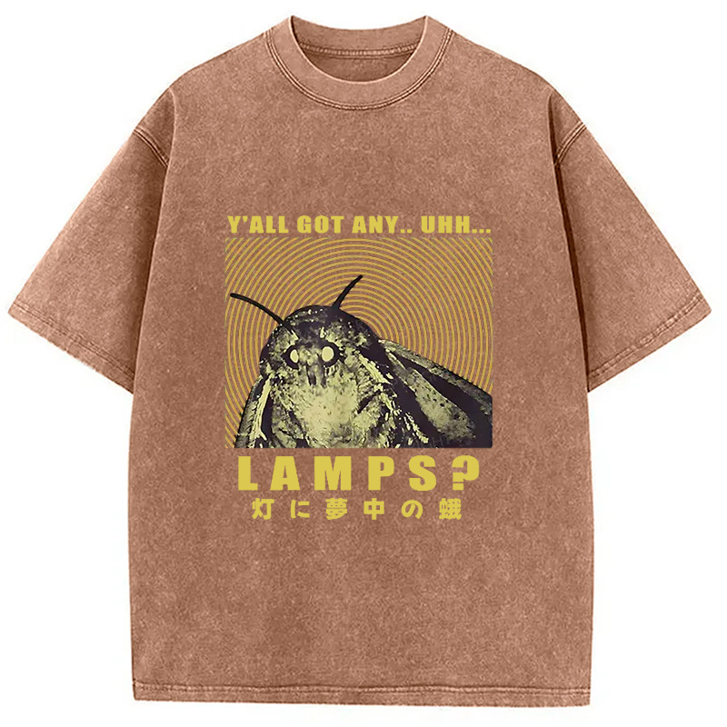 Modecanvas Moth Obsessed With The Light Washed T-Shirt-modecanvas