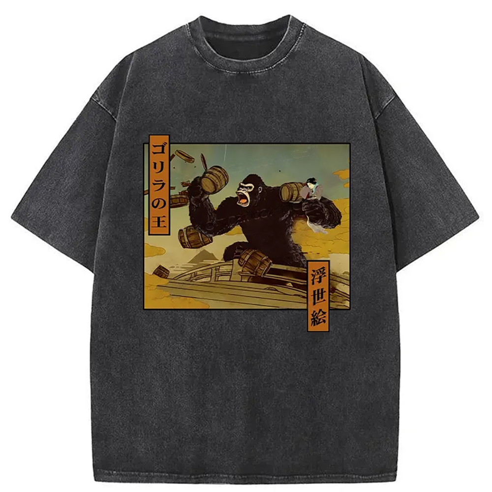 Modecanvas The Gorilla King Japanese Washed T-Shirt
