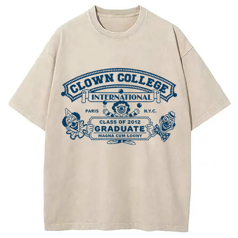 Modecanvas Clown College DTG Printing Washed T-Shirt