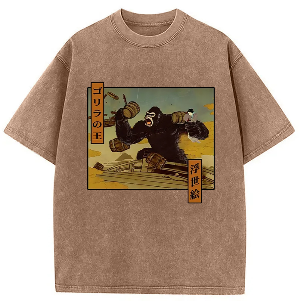 Modecanvas The Gorilla King Japanese Washed T-Shirt