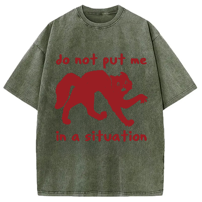 Modecanvas Do Not Put Me In A Situation DTG Printing Washed T-Shirt