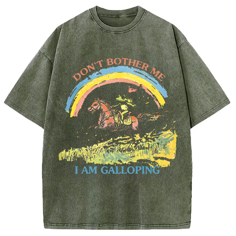 Modecanvas Frog On Horse DTG Printing Washed T-Shirt