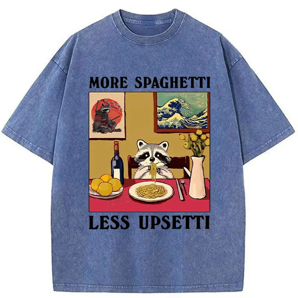 Modecanvas More Spaghetti Less Upsetti Japanese Washed T-Shirt-modecanvas