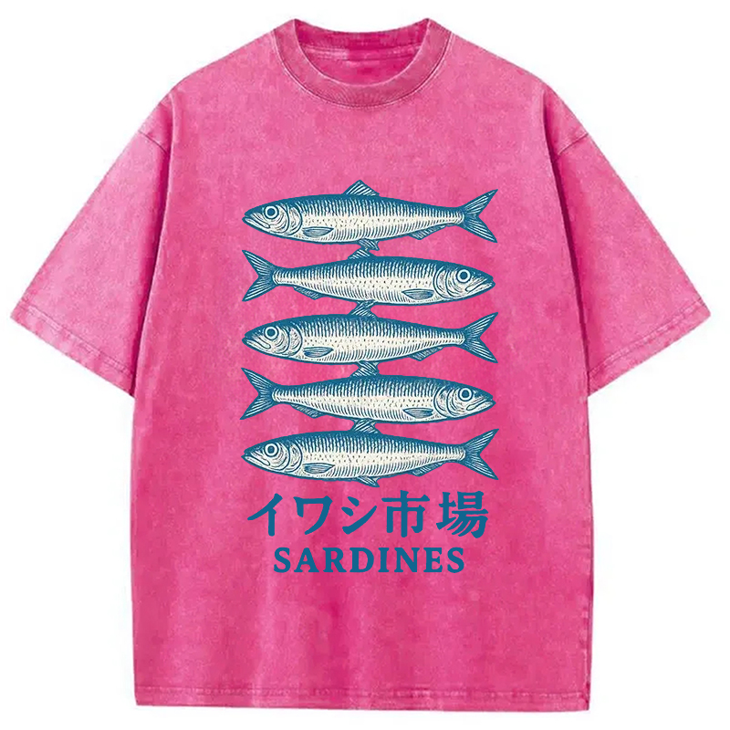 Modecanvas Japanese Sardines Market Washed T-Shirt