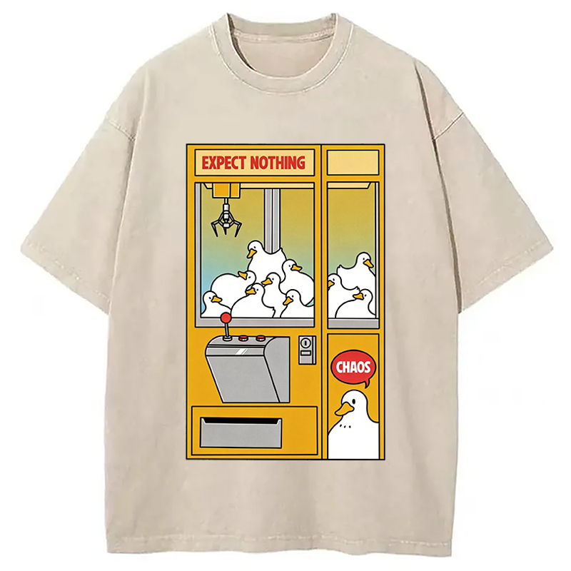 Modecanvas Chaos Machine Funny DTG Printing Washed T-Shirt