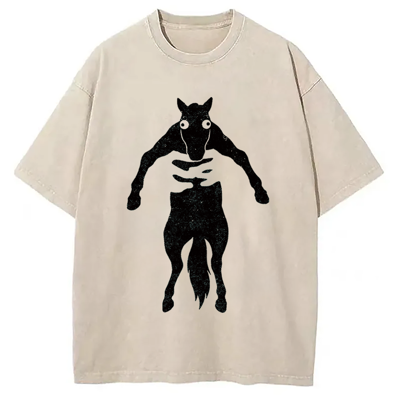 Modecanvas Hold Your Horse DTG Printing Washed T-Shirt