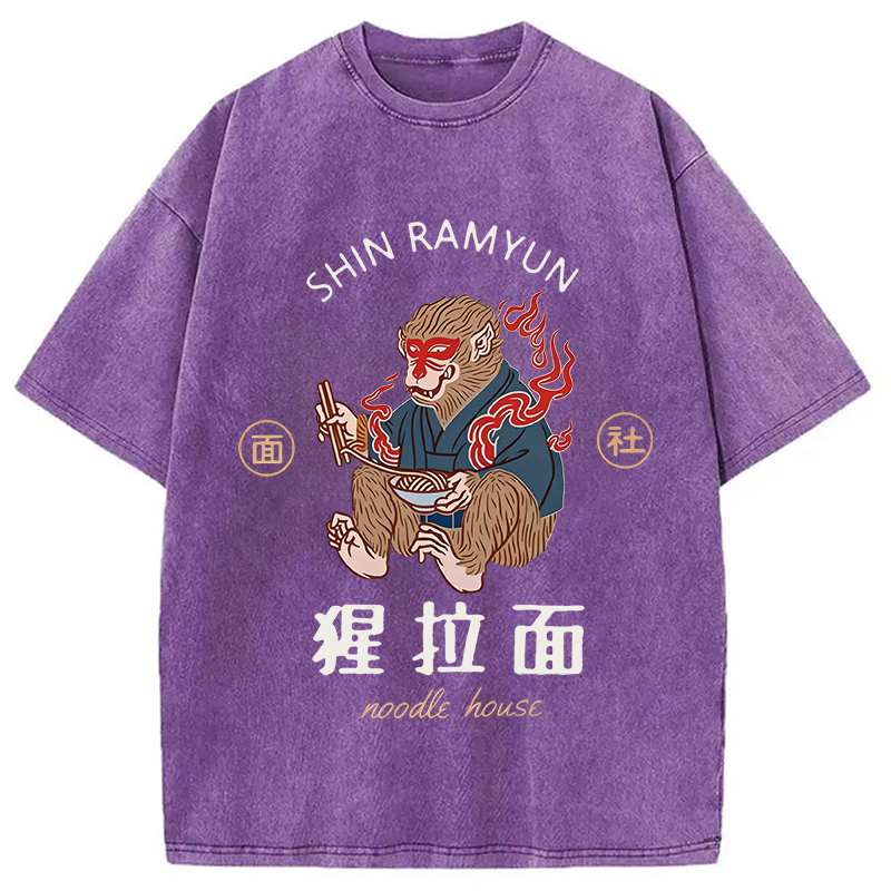 Modecanvas Shin Ramyun DTG Printing Washed T-Shirt