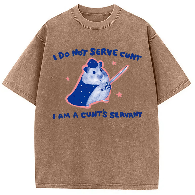 Modecanvas I Do Not Serve C*nt Rat Meme DTG Printing Washed T-Shirt