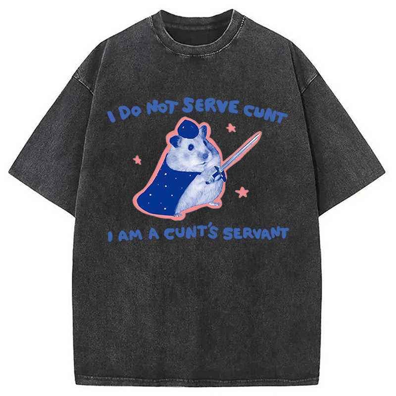 Modecanvas I Do Not Serve C*nt Rat Meme DTG Printing Washed T-Shirt