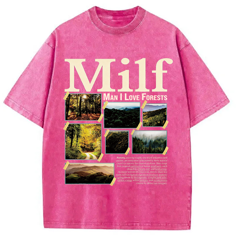 Modecanvas Man I Love Forests DTG Printing Washed T-Shirt