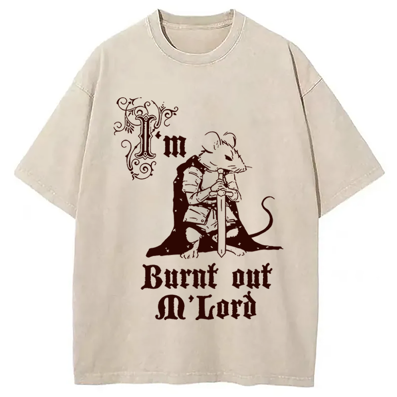 Modecanvas Tired Mouse DTG Printing Washed T-Shirt