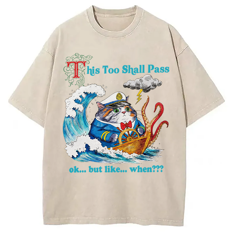 Modecanvas T His Too Shall Pass DTG Printing Washed T-Shirt