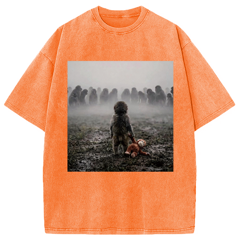 Modecanvas Punch Monkey DTG Printing Washed T-Shirt