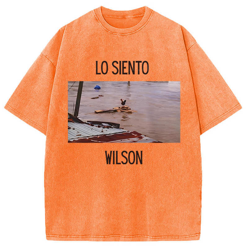 Modecanvas Wilson Chicken Meme DTG Printing Washed T-Shirt