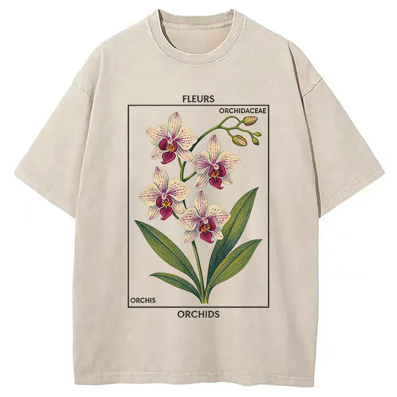 Modecanvas Vintage Orchid DTG Printing Washed T-Shirt