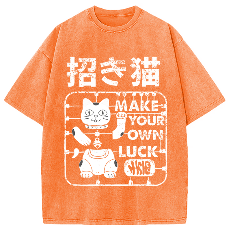 Modecanvas Make your own luck DTG Printing Washed T-Shirt