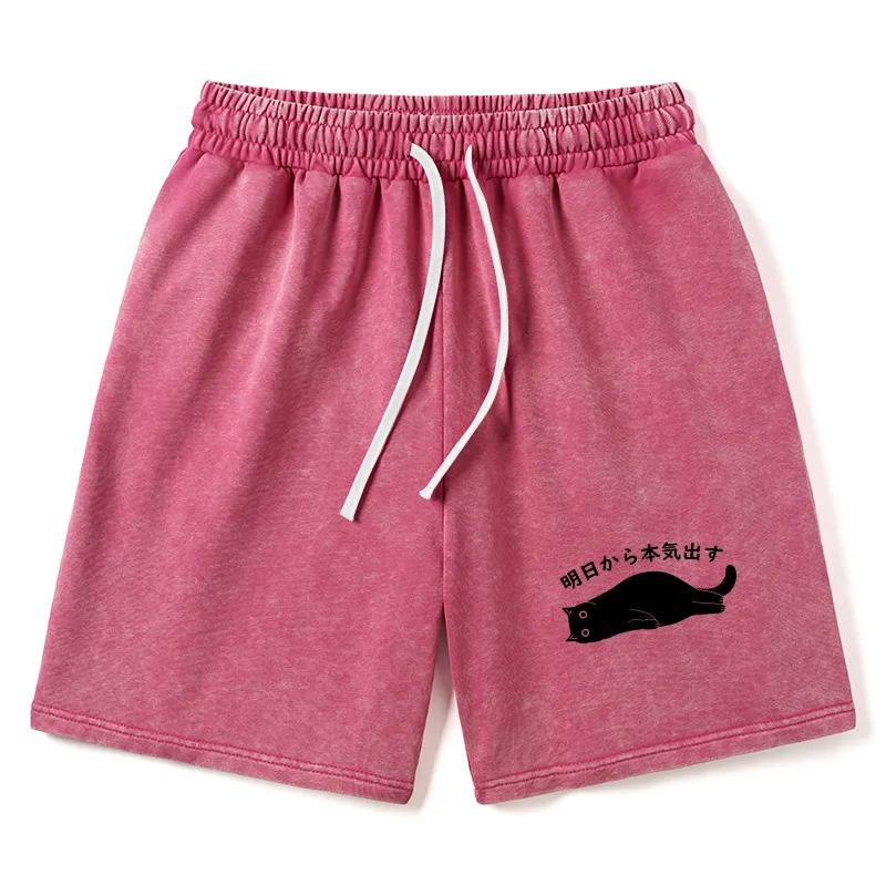 Modecanvas I'm Going To Get Serious Tomorrow Washed Shorts