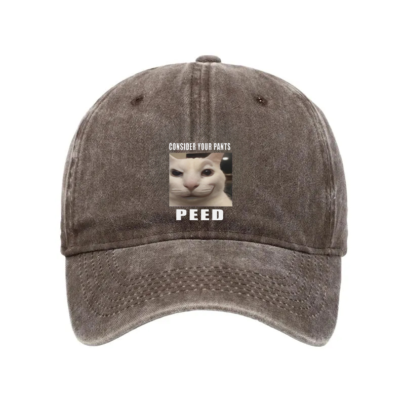 Modecanvas Consider Your Pants Peed Meme Washed Cap-modecanvas