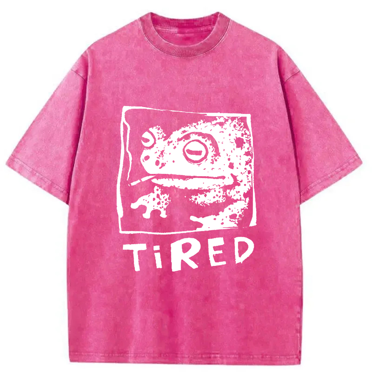 Modecanvas Tired Frog Vintage Washed T-shirt-modecanvas