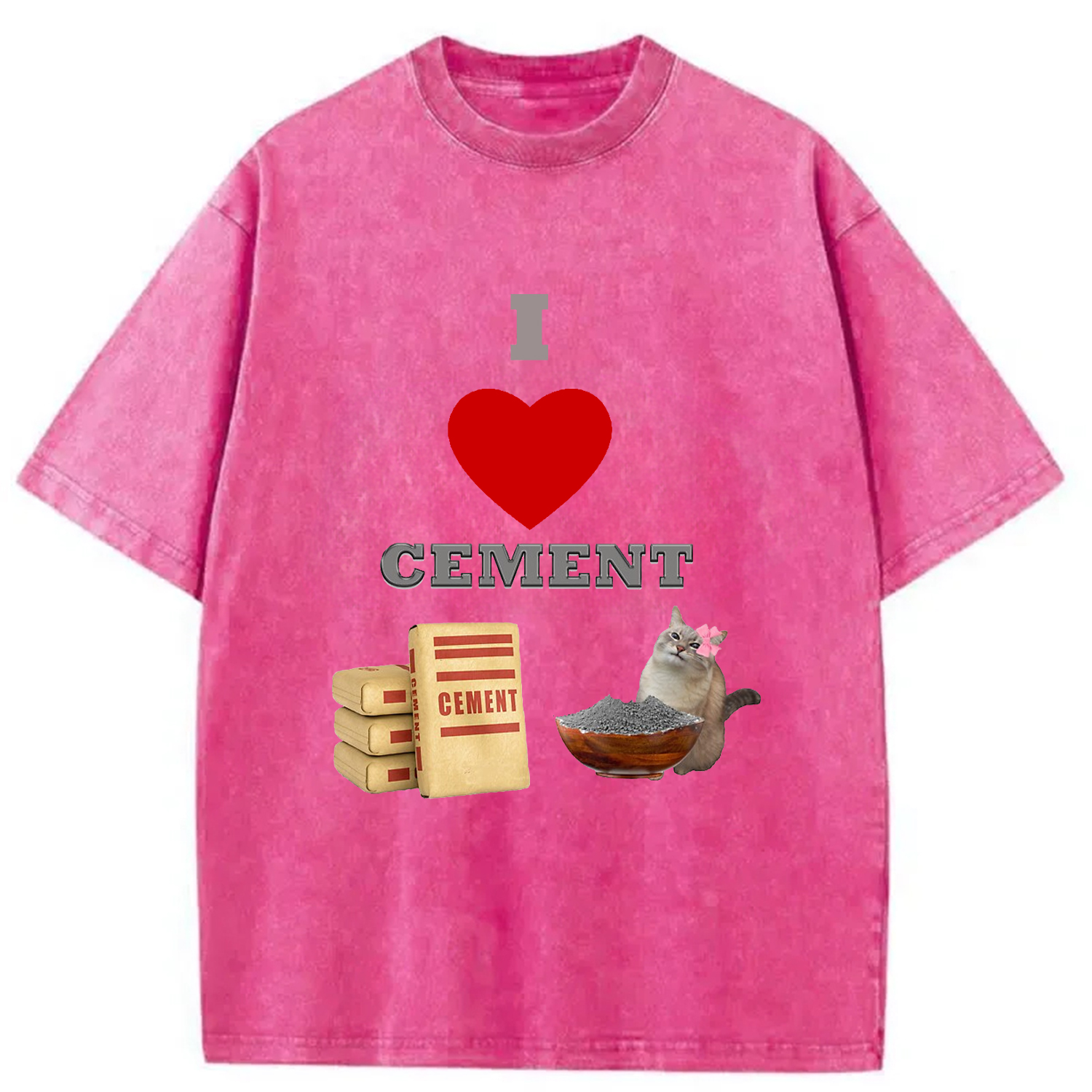 Modecanvas I LOVE CEMENT Washed T-Shirt