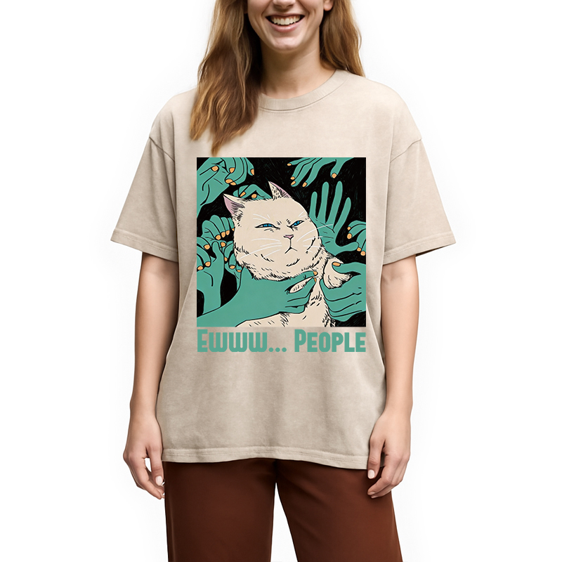 Modecanvas Ewww... People DTG Printing Washed T-Shirt