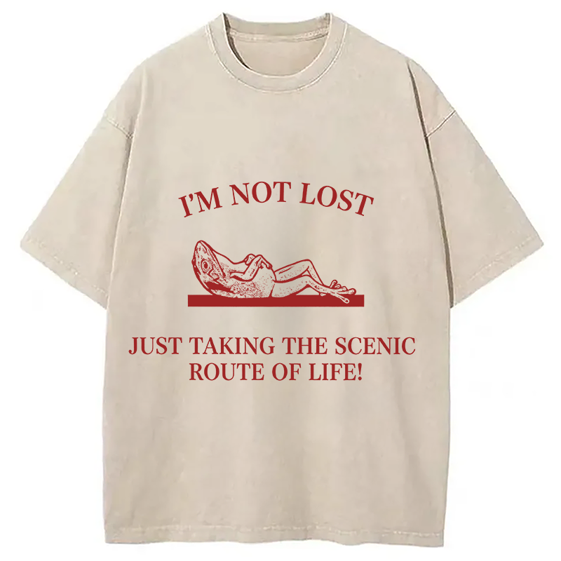 Modecanvas Im Not Lost DTG Printing Washed T-Shirt