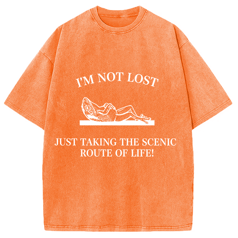 Modecanvas Im Not Lost DTG Printing Washed T-Shirt
