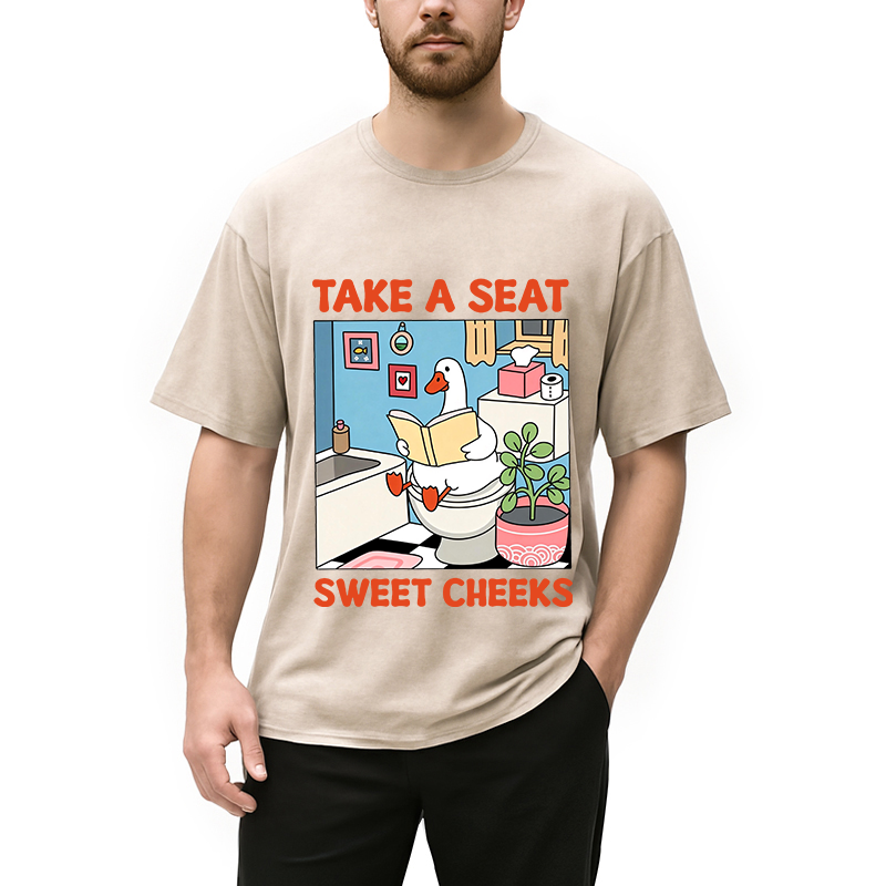Modecanvas Take A Seat DTG Printing Washed T-Shirt